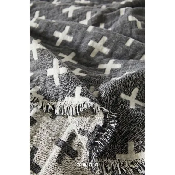 Anthropologie Woven Cass Bed Blanket Size Queen Duvet - Picture 2 of 7